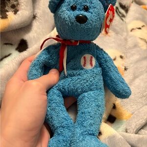 Blue Beanie Baby Plush 2001 Baseball Vintage